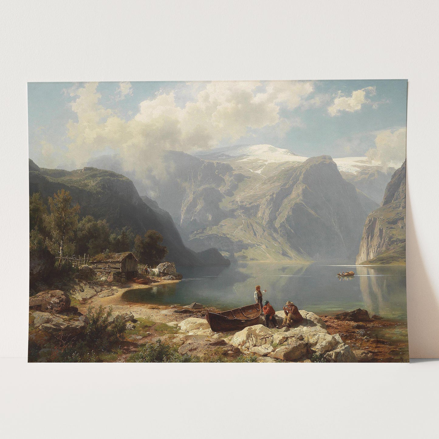 A Sunny day on a Norwegian Fjord (1862) by August Leu