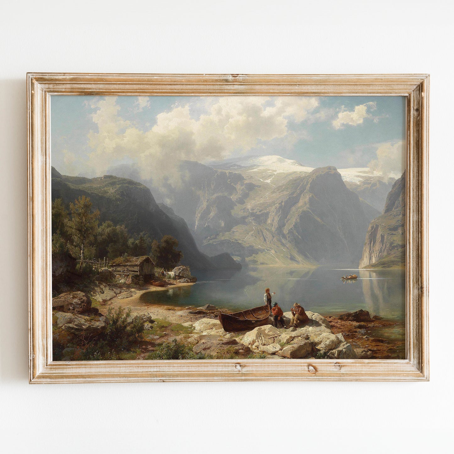 A Sunny day on a Norwegian Fjord (1862) by August Leu