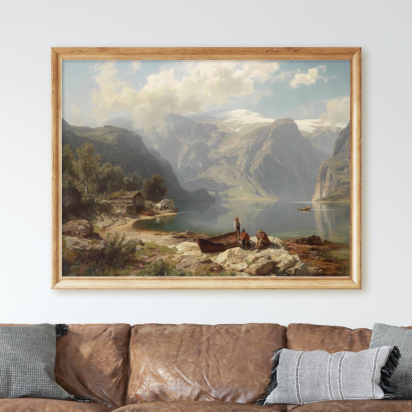 A Sunny day on a Norwegian Fjord (1862) by August Leu