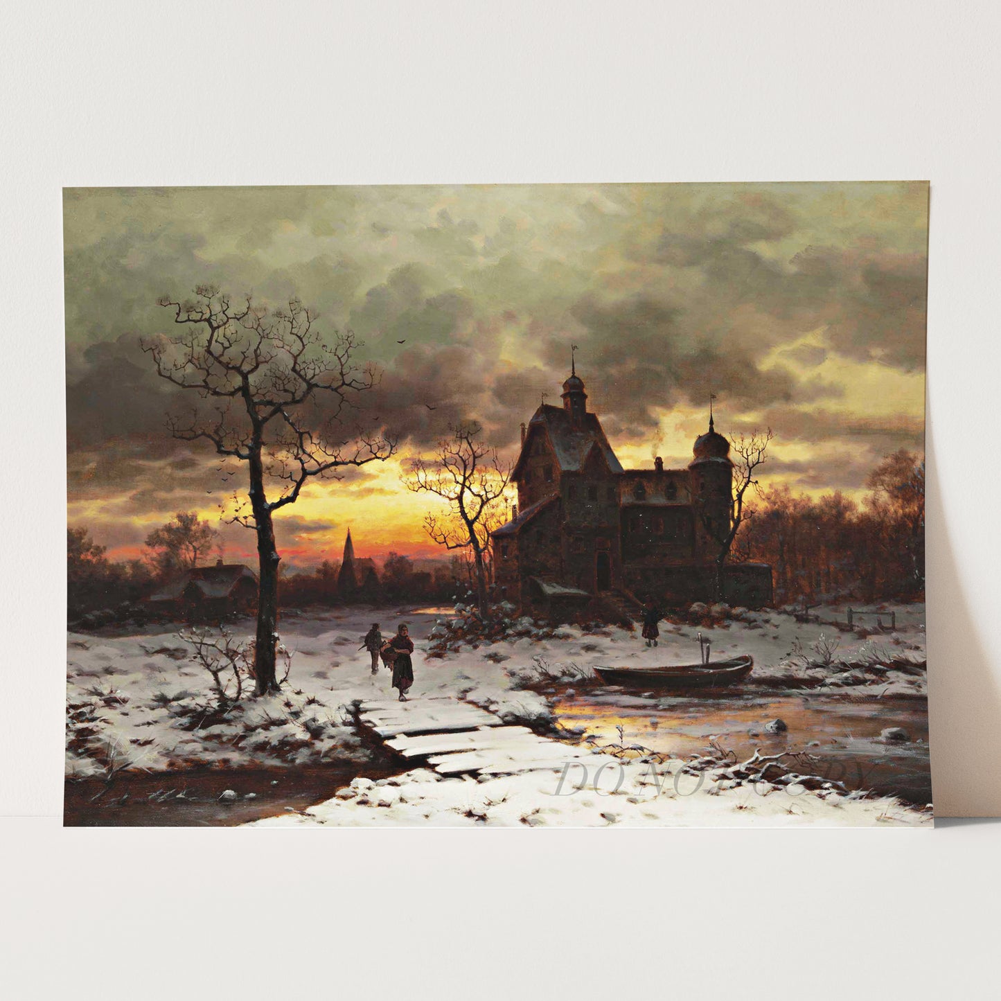 A Winter Twilight in the Rhine Valley by Ernesto Strigelly