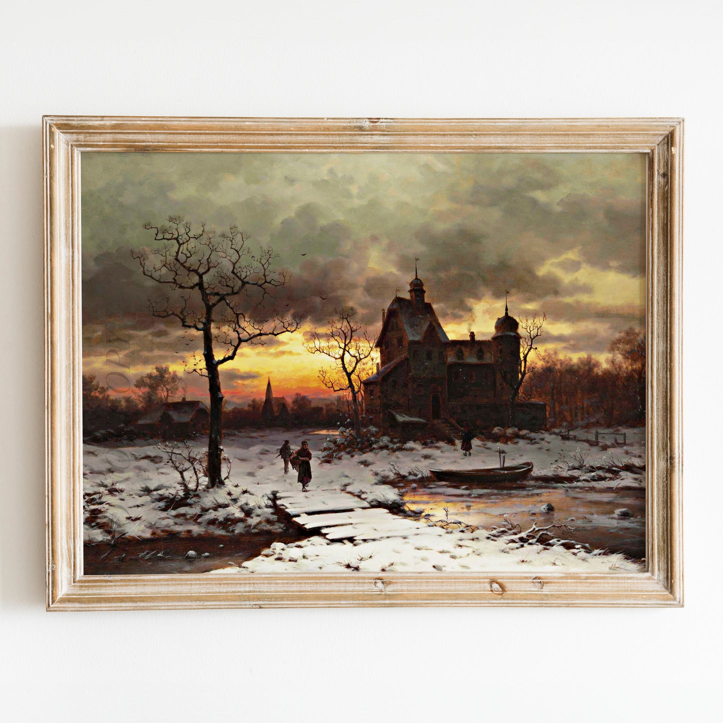 A Winter Twilight in the Rhine Valley by Ernesto Strigelly
