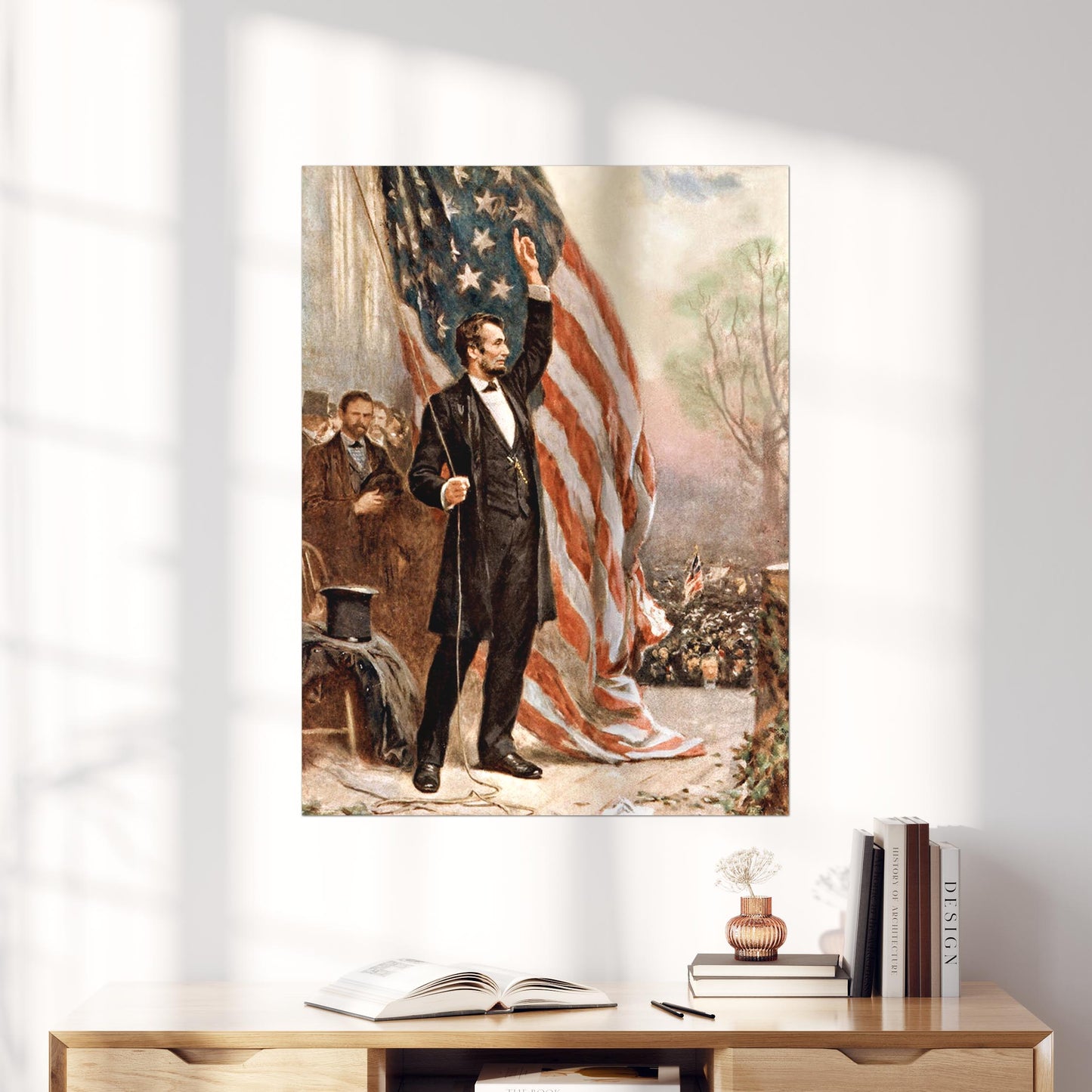 Abraham Lincoln Holding the American Flag
