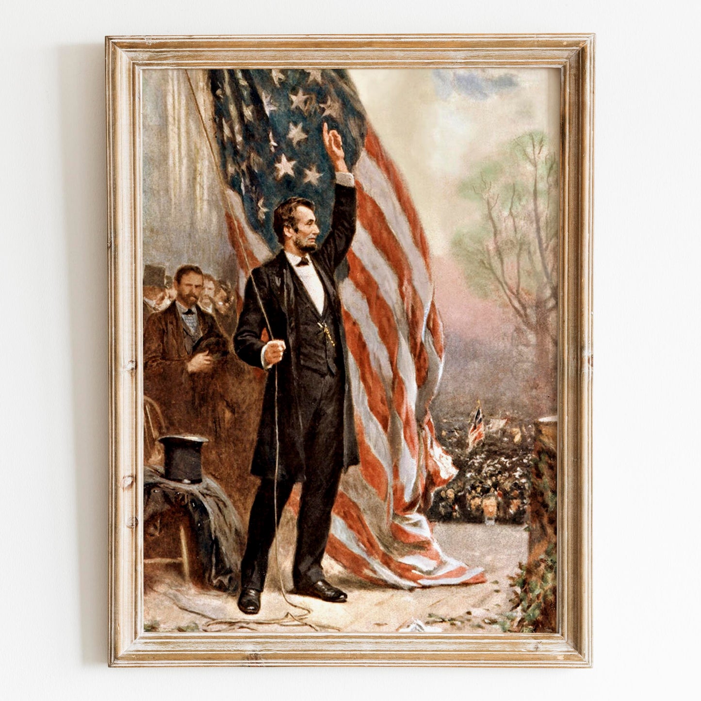 Abraham Lincoln Holding the American Flag