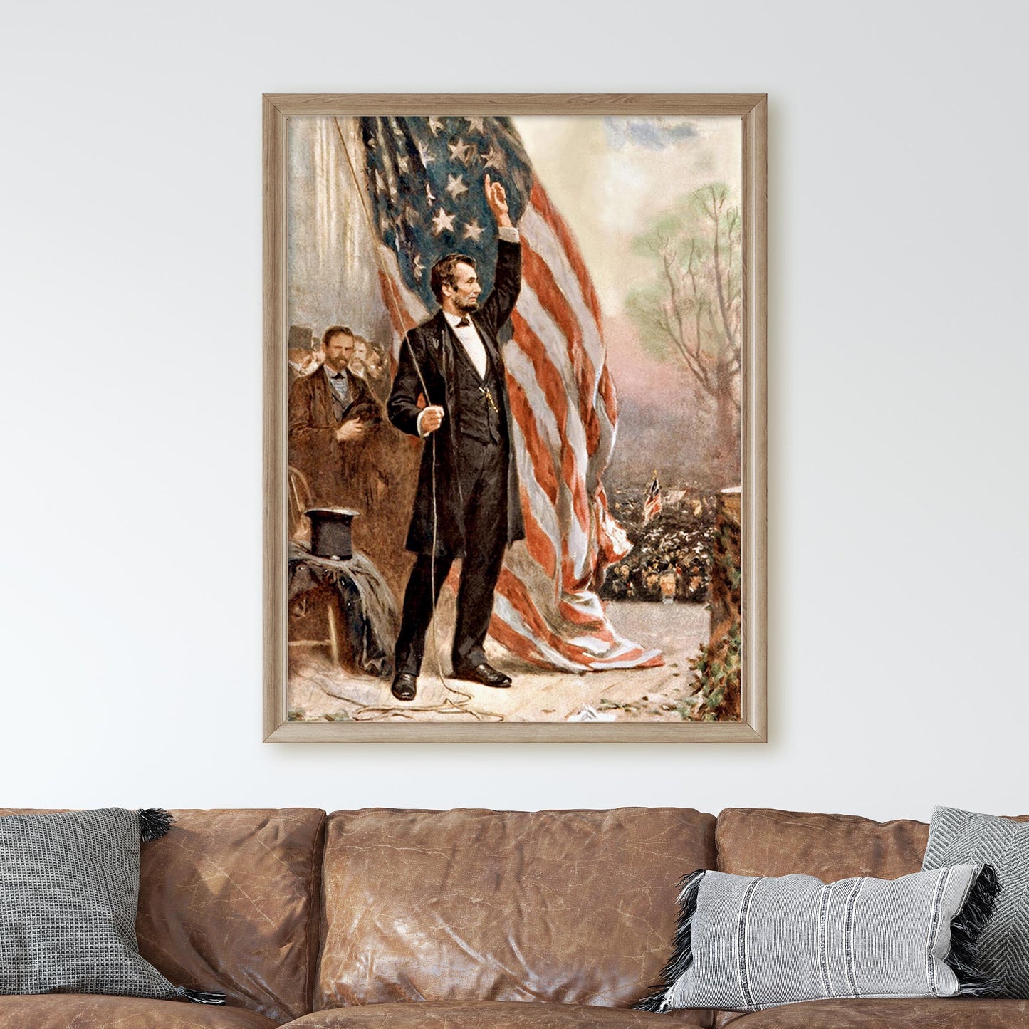 Abraham Lincoln Holding the American Flag