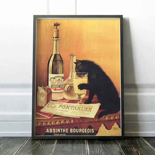Absinthe Bourgeois 1902 - Cat Drinking Absinthe