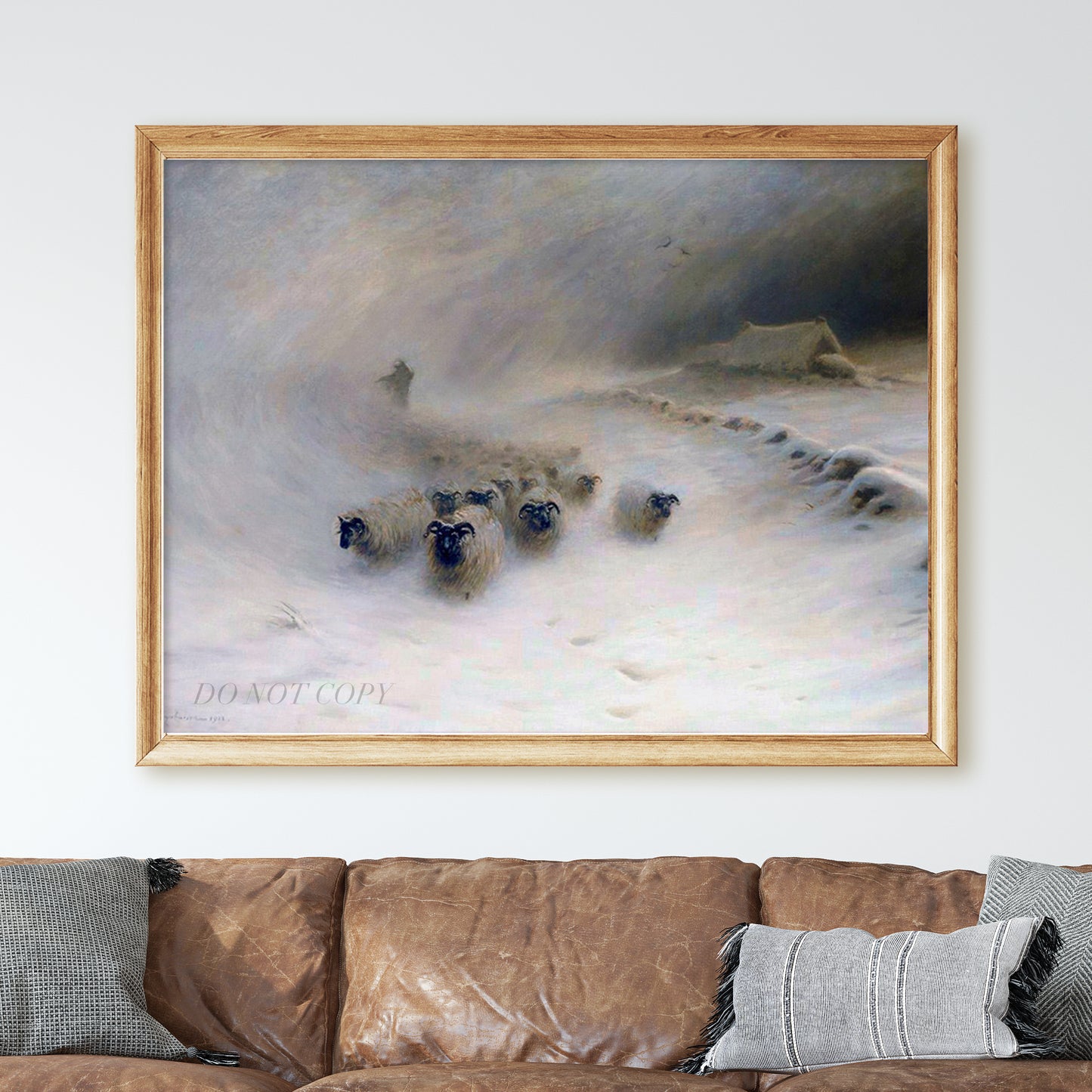 A Flock Of Sheep In A Snowstorm (1912) by Joseph Farquharson