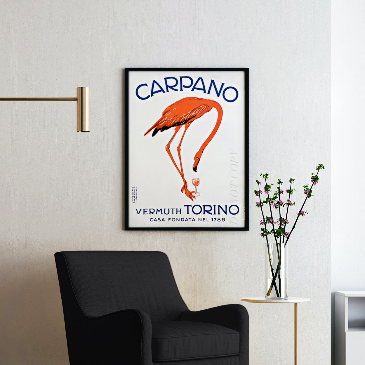 Carpano Vermuth Vintage Flamingo Poster