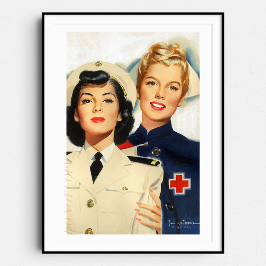 Vintage WW2 US Nursing Recruiting Poster