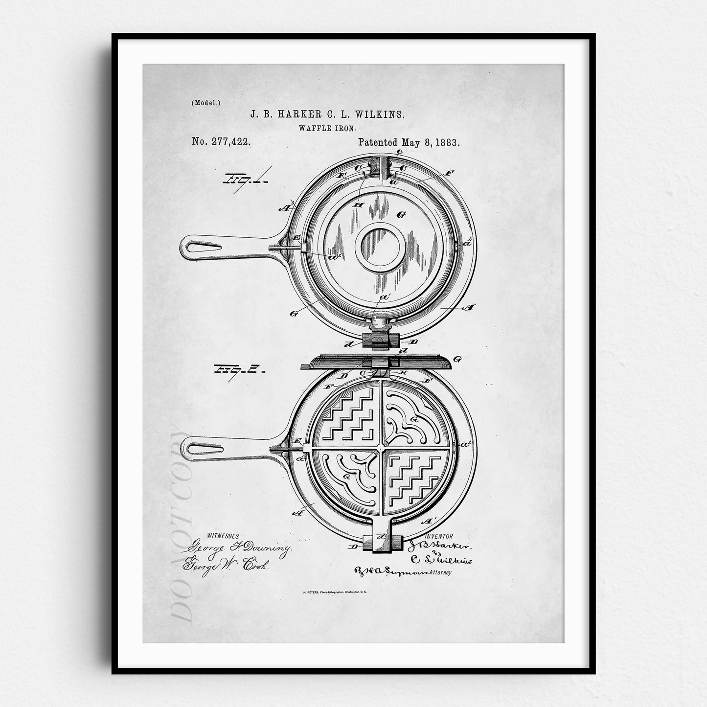 Waffle Iron 1883 Patent
