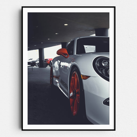 White Porsche 911 Side View