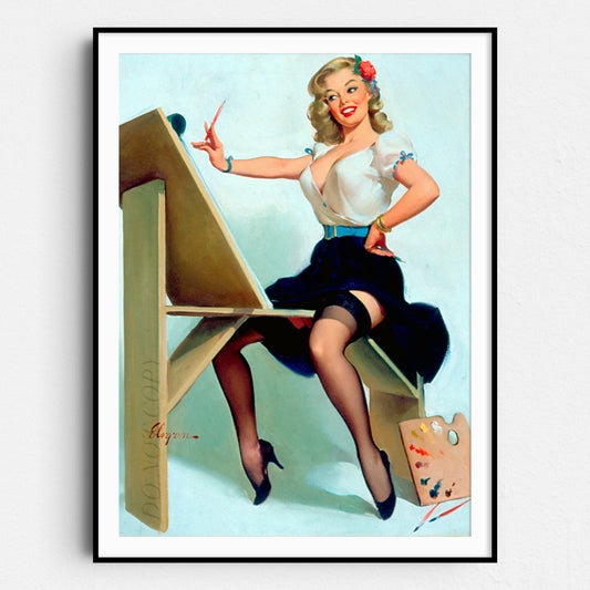 Elvgren Pin up Girl Painting