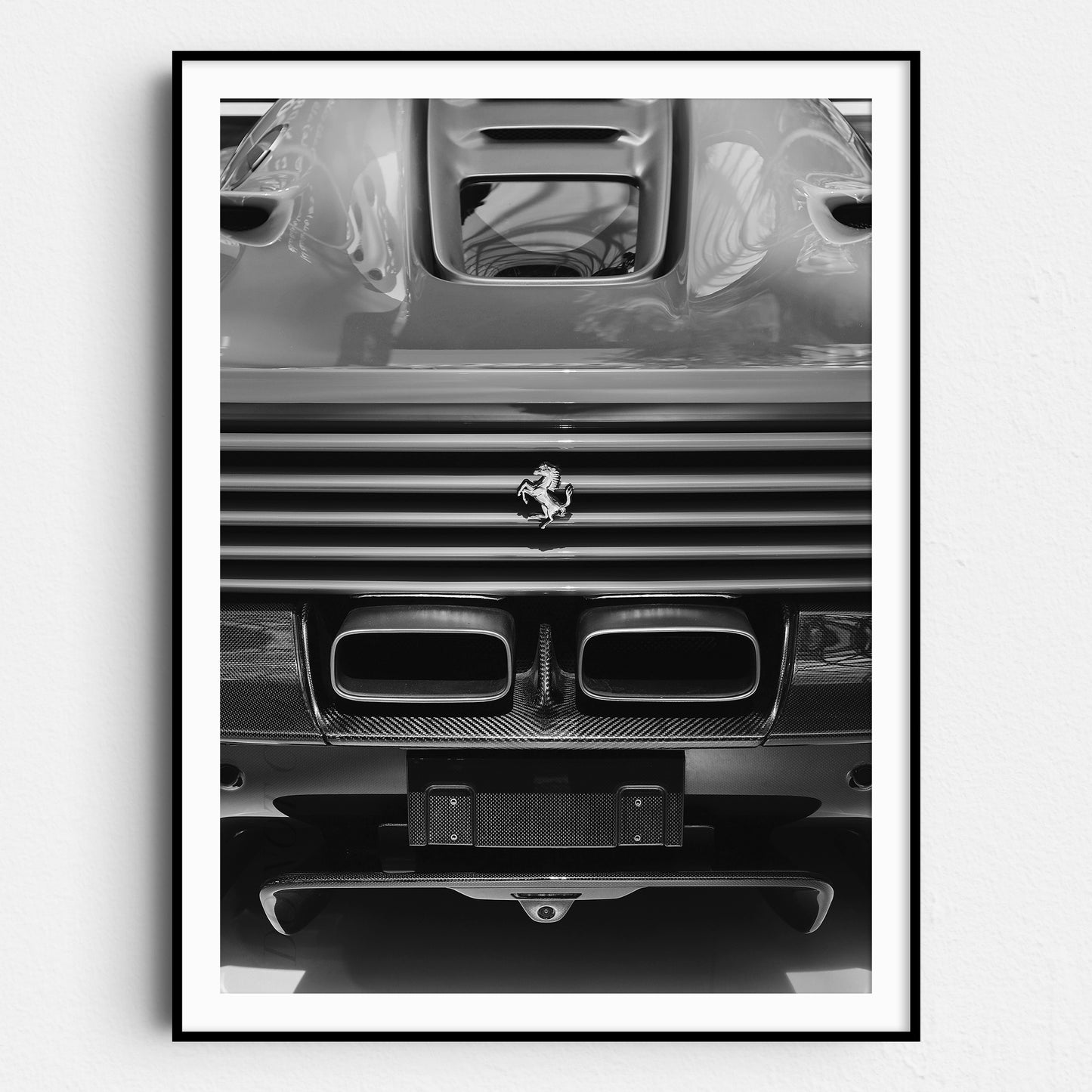 Ferrari Exhaust in Black & White