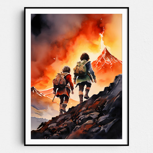 Frodo and Sam Climbing Mount Doom