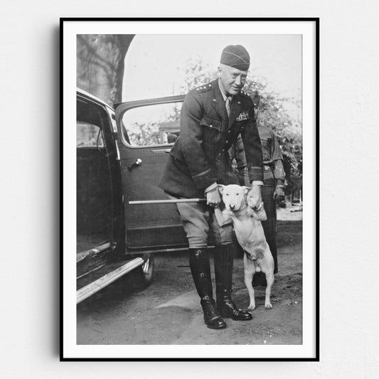 General George S Patton with His Bull Terrier