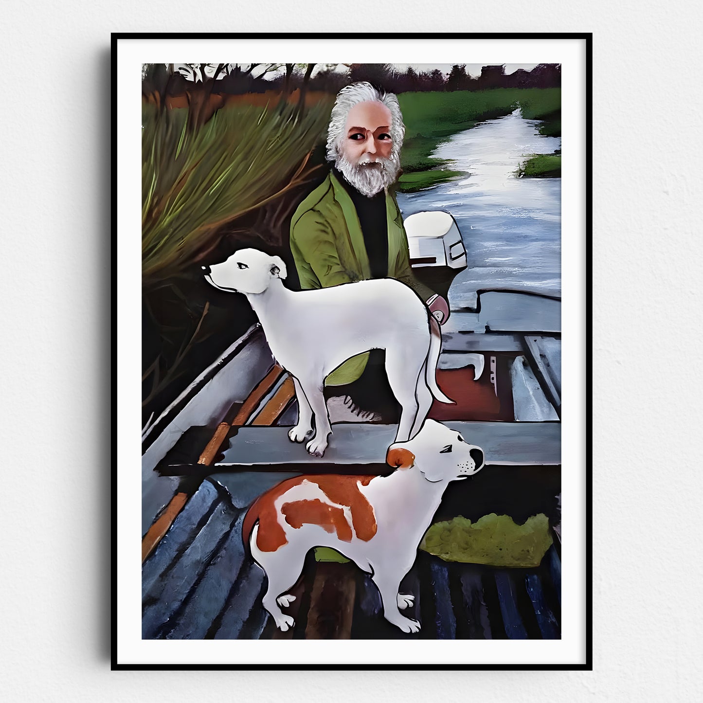 Goodfellas - Old Man In Boat With Dogs Painting
