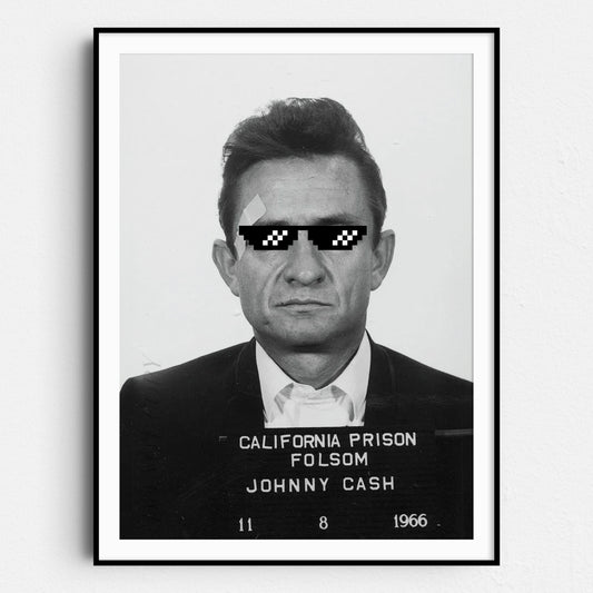 Johnny Cash Mugshot Thug Life Sunglasses
