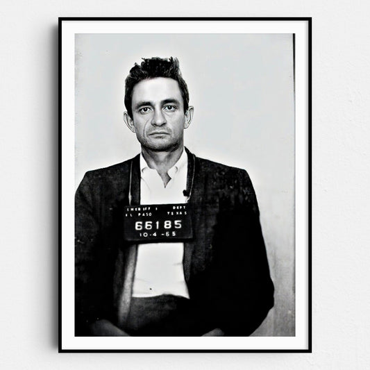 Johnny Cash Prison Mug Shot 1950s