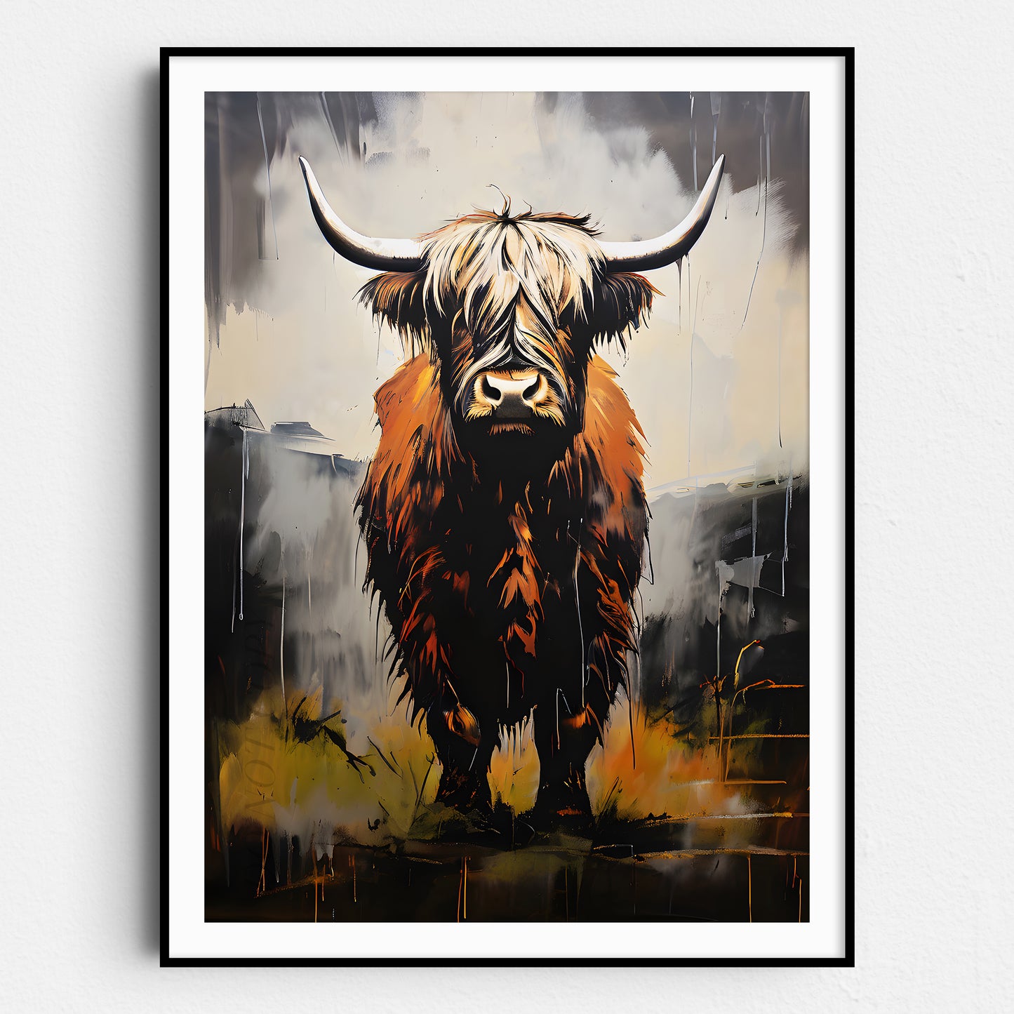 Highland Cow Graffiti