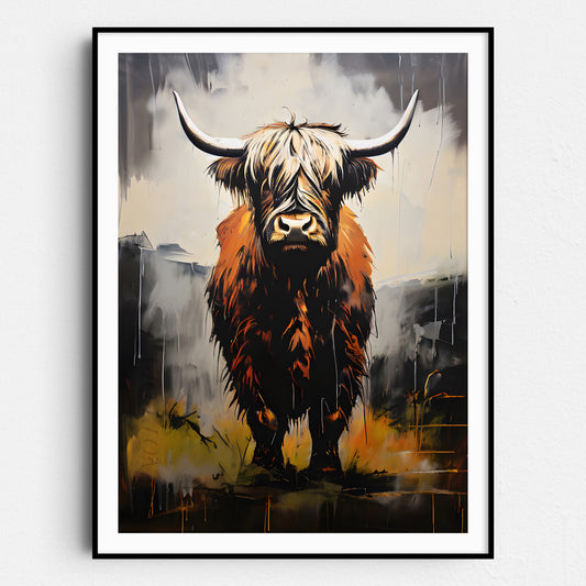 Highland Cow Graffiti