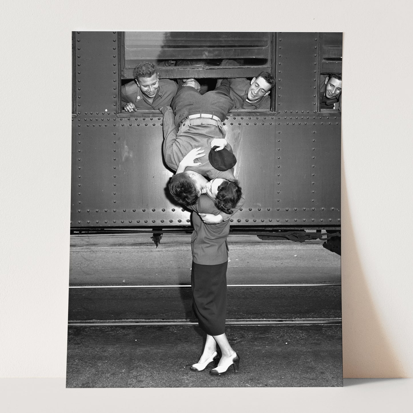 Kiss Goodbye: Soldier Hanging Out Of Train