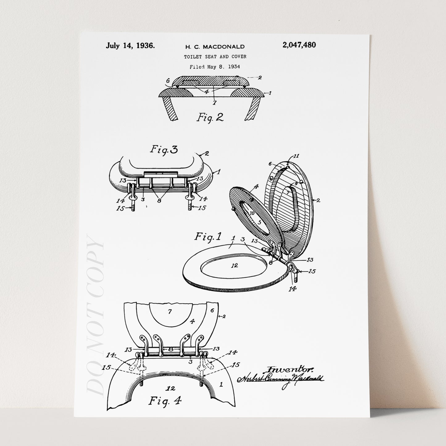 Toilet Seat Blueprint Patent