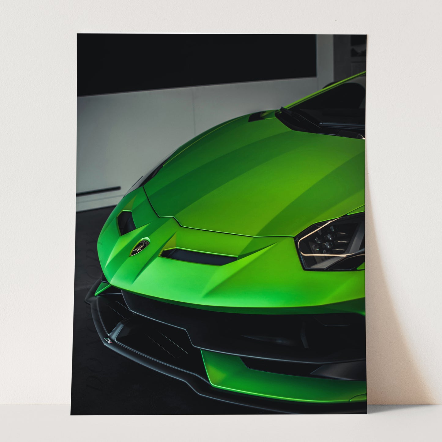 Green Lamborghini Front View