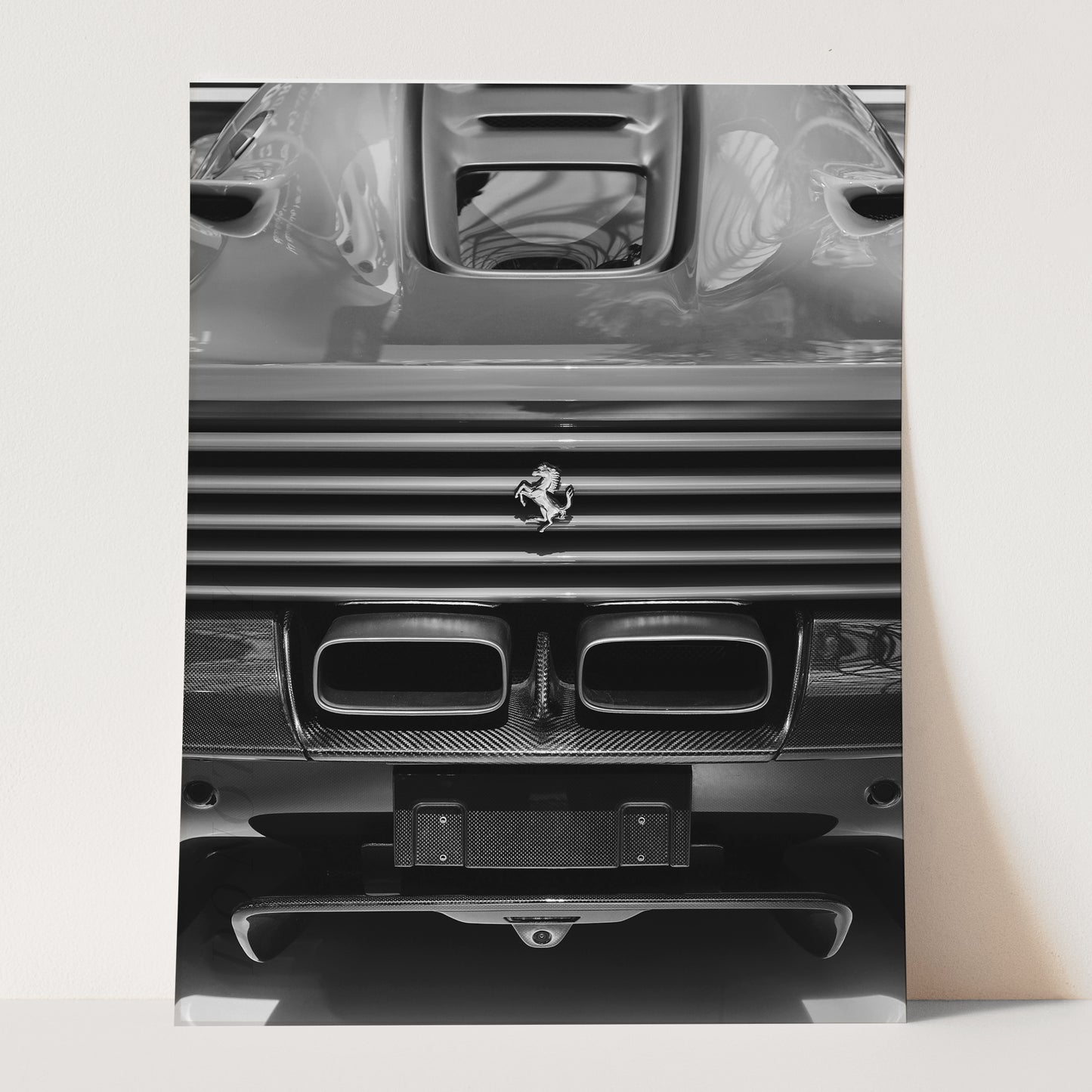 Ferrari Exhaust in Black & White