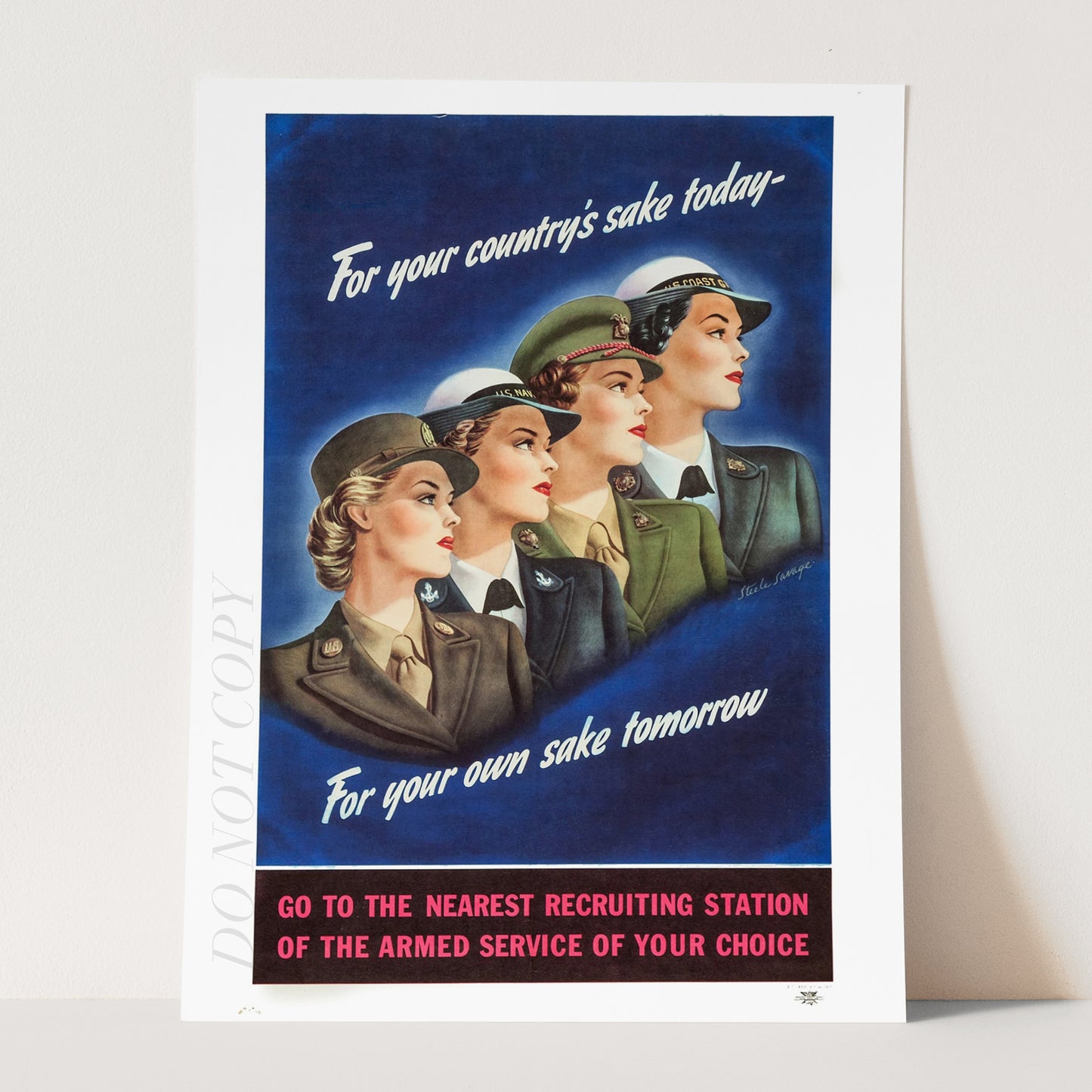 Vintage World War Two Women's Recruiting Poster