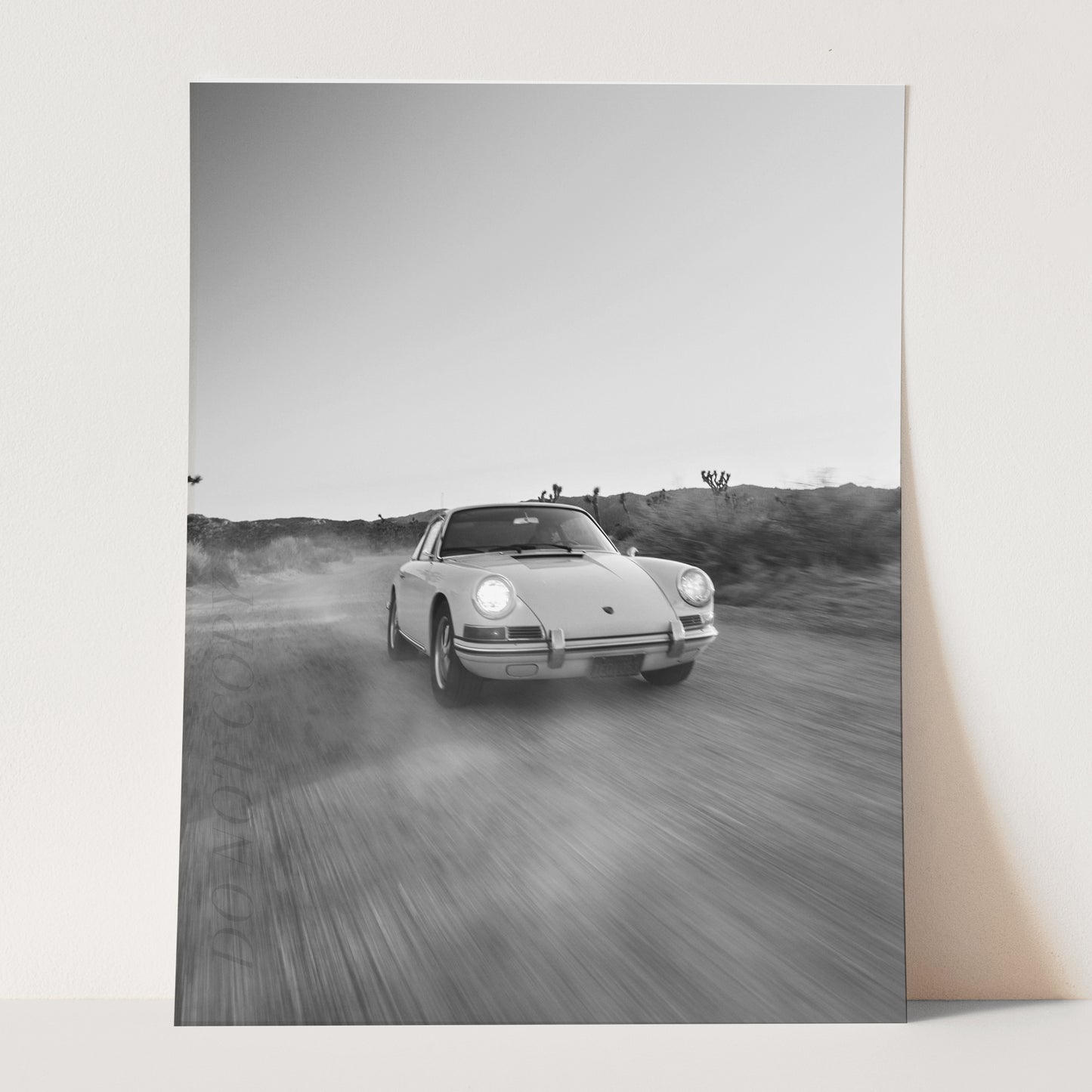 Vintage White Porsche 911 In Desert