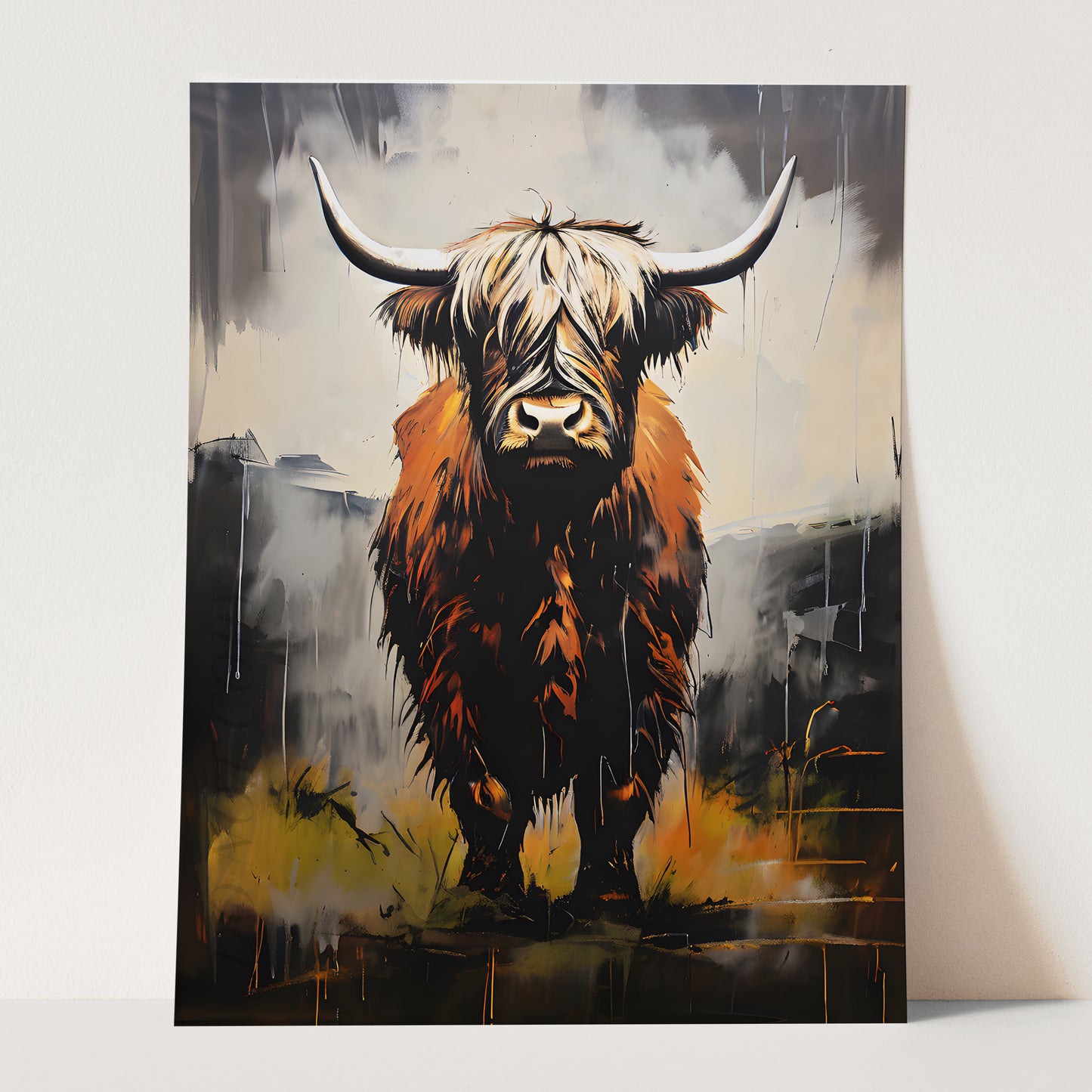 Highland Cow Graffiti