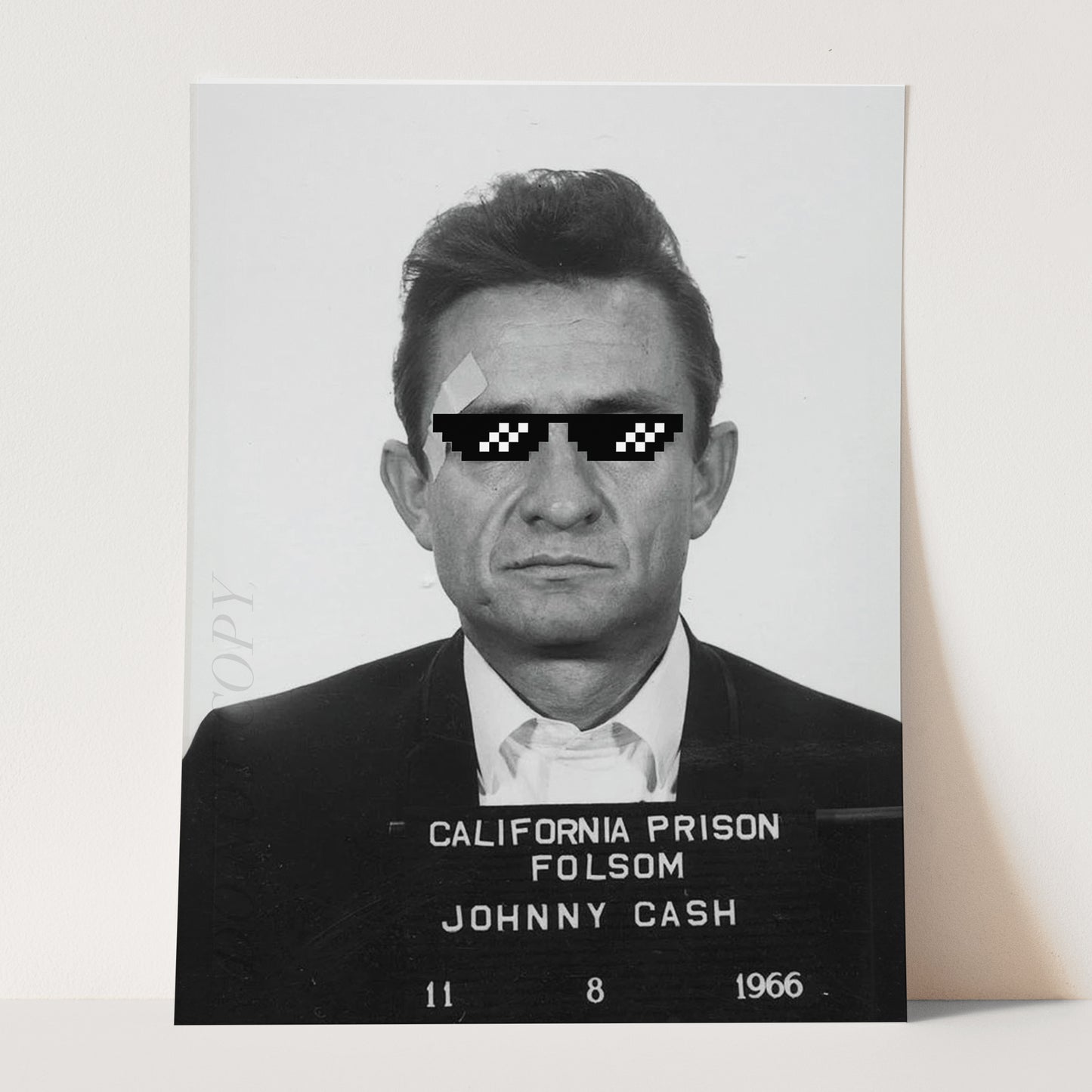 Johnny Cash Mugshot Thug Life Sunglasses