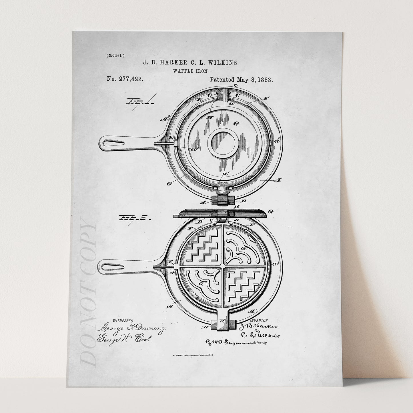 Waffle Iron 1883 Patent