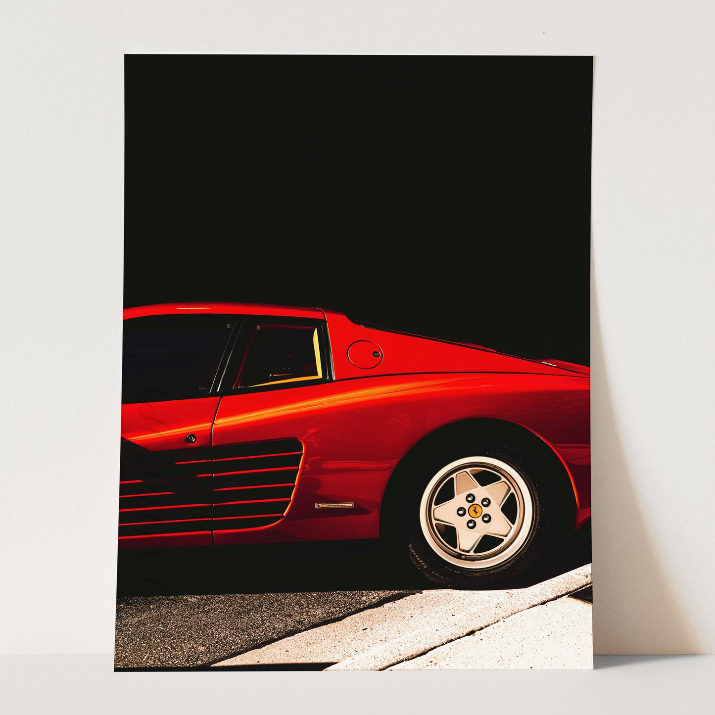 Red Ferrari Testarossa Side View