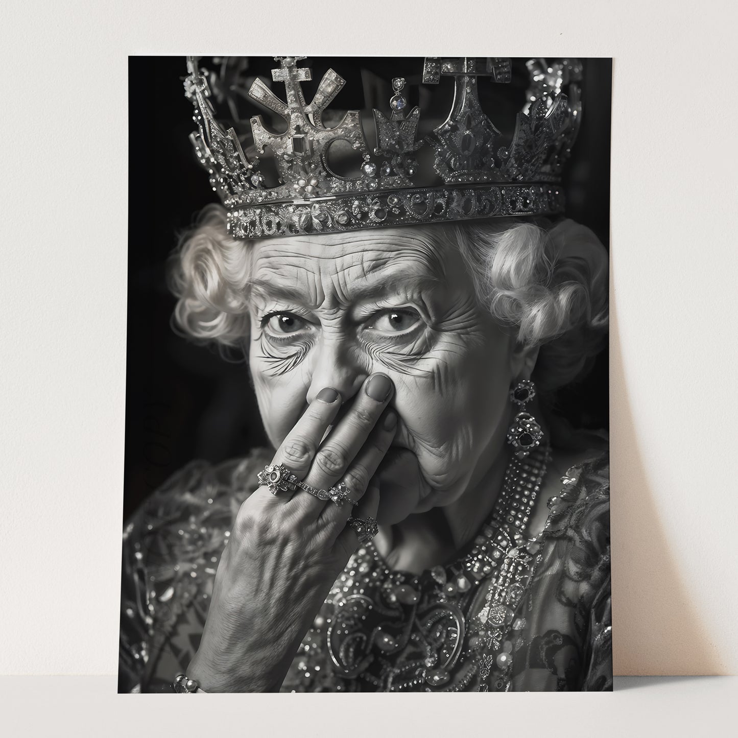 Queen Elizabeth Plugging Her Nose