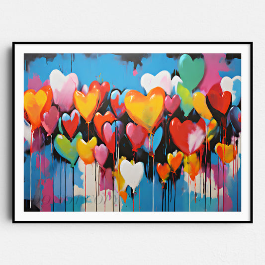 Banksy Balloon Hearts