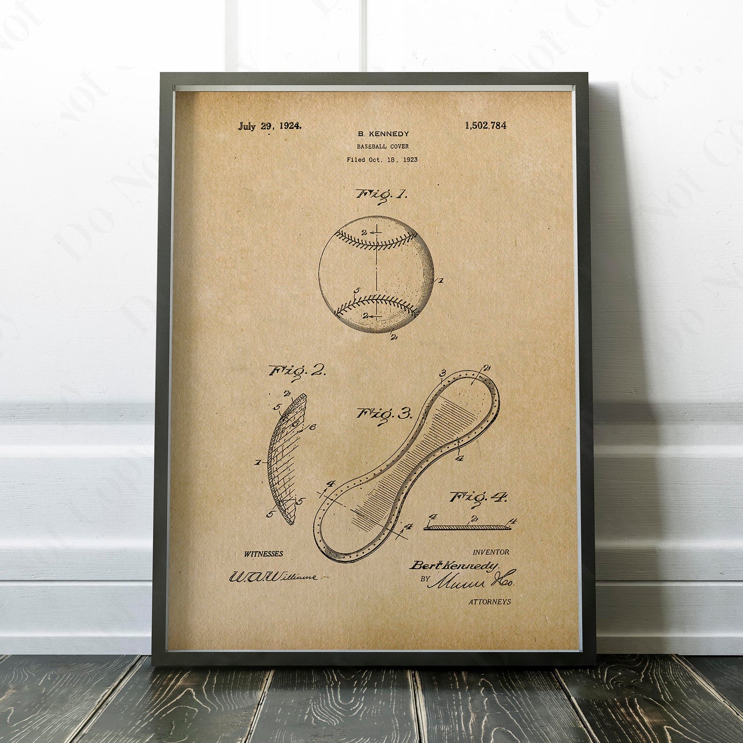Baseball Patent Blueprint 1920s