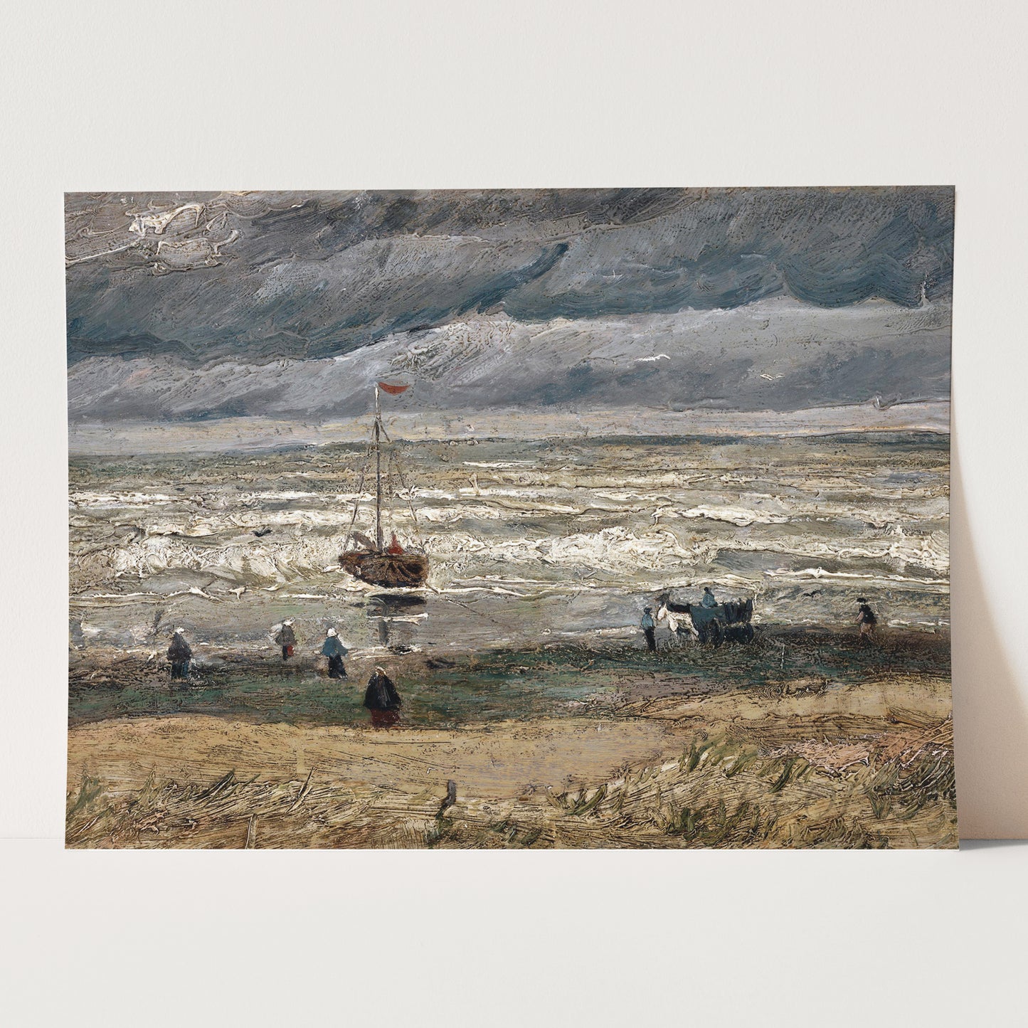 Beach at Scheveningen in Stormy Weather (1882) by Van Gogh