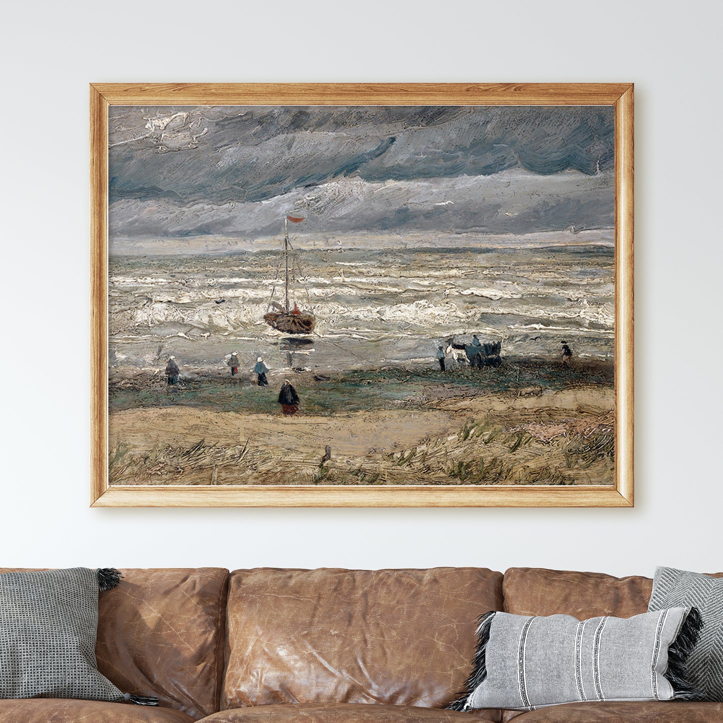 Beach at Scheveningen in Stormy Weather (1882) by Van Gogh