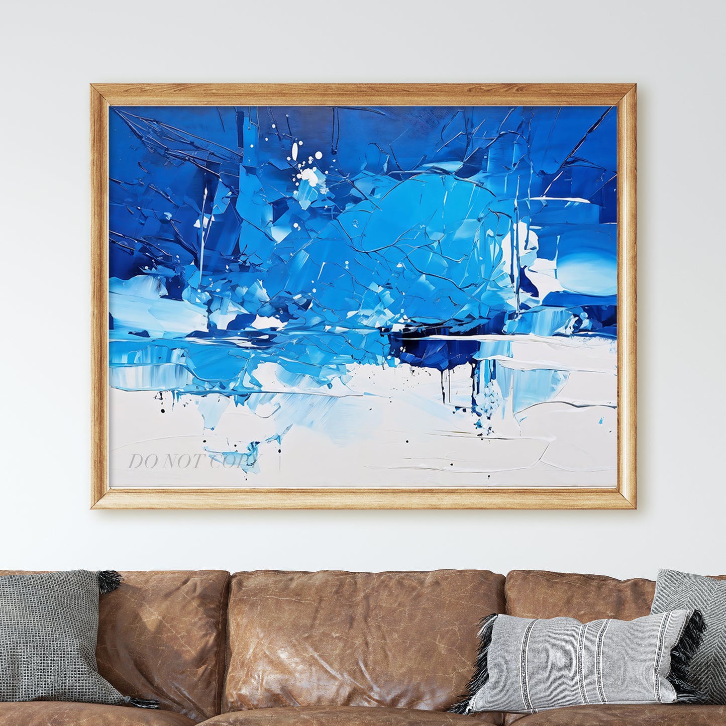 Blue and White Abstract Painting