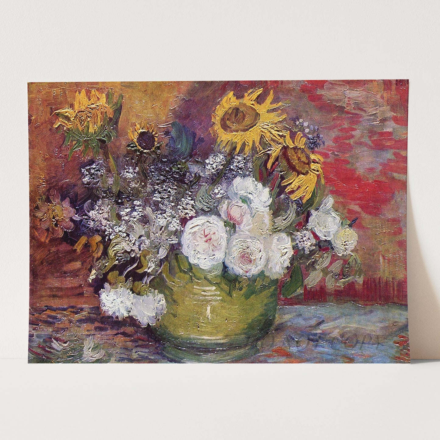 Bowl With Sunflowers Roses And Other Flowers (1886) by Van Gogh