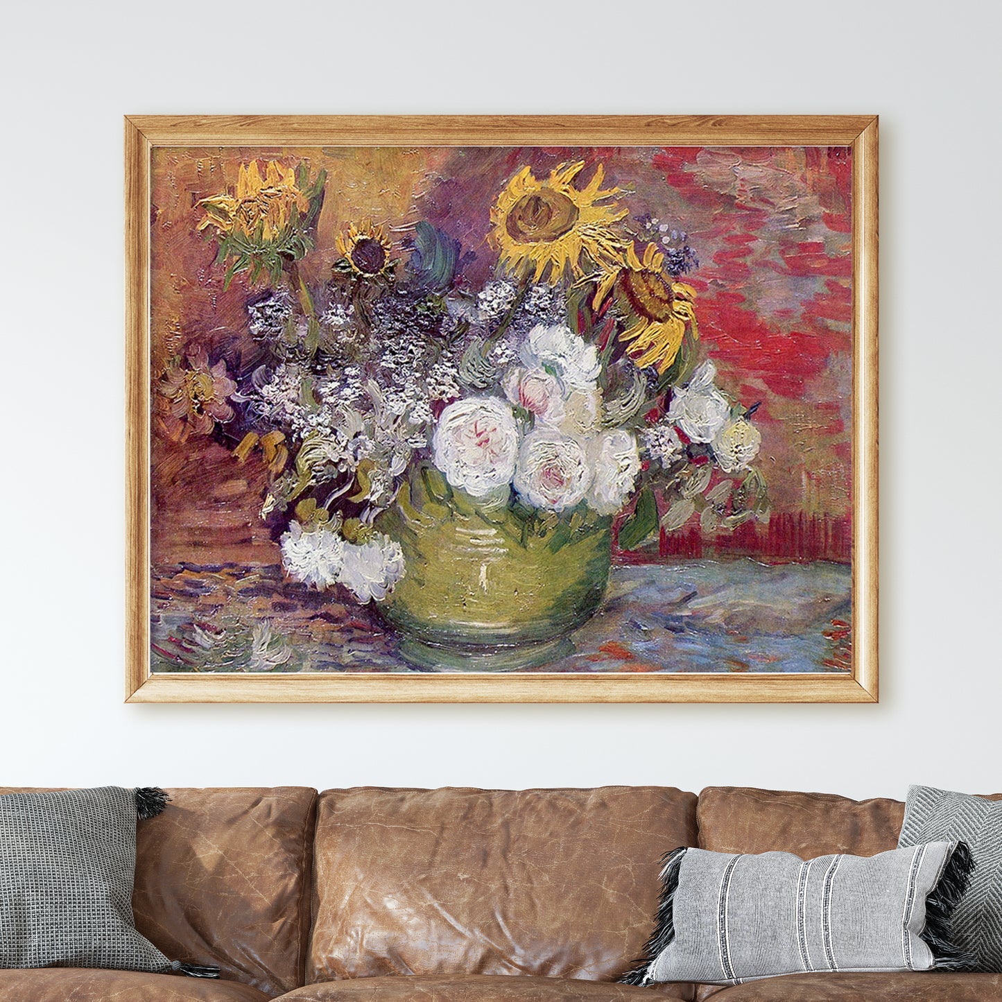 Bowl With Sunflowers Roses And Other Flowers (1886) by Van Gogh