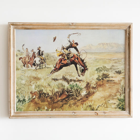 Bronco Busting by Charles M Russell