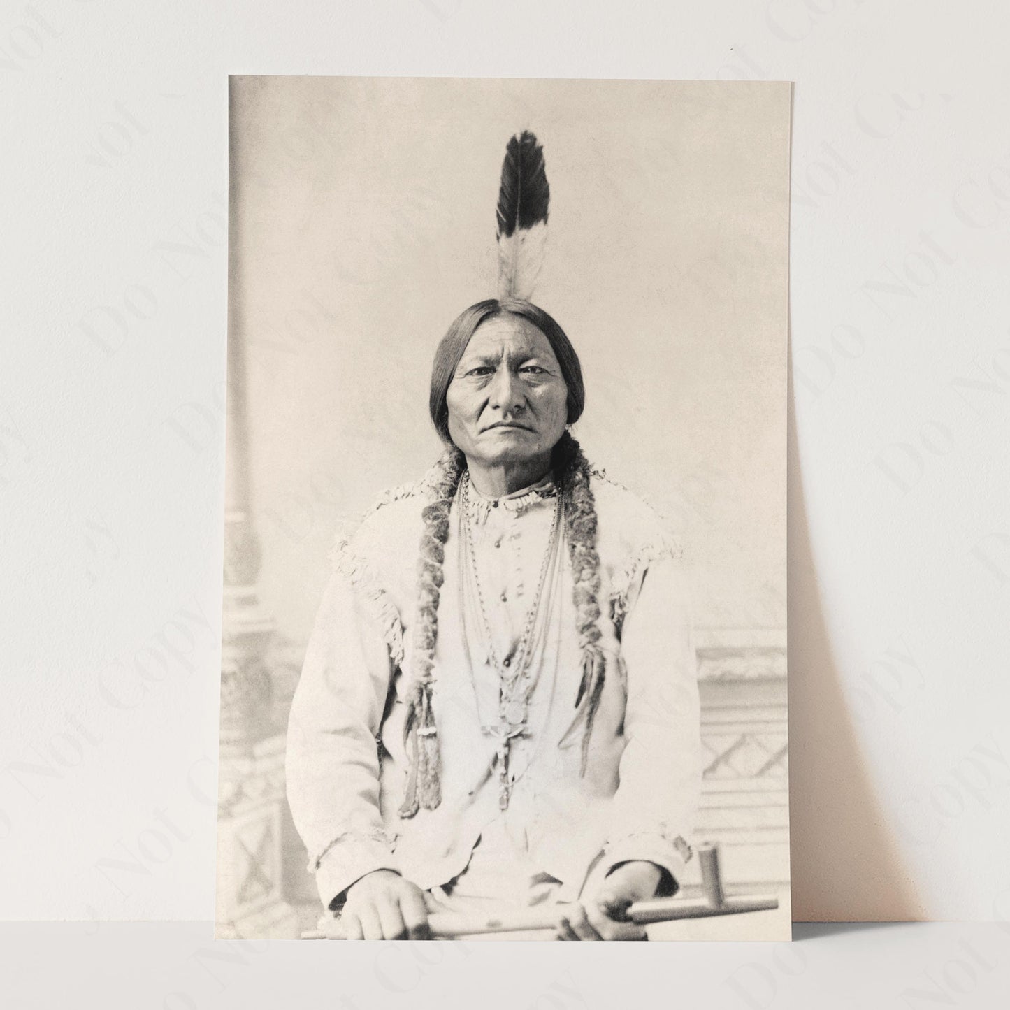 Chief Sitting Bull Lakota Warrior Holding Peace Pipe 1885