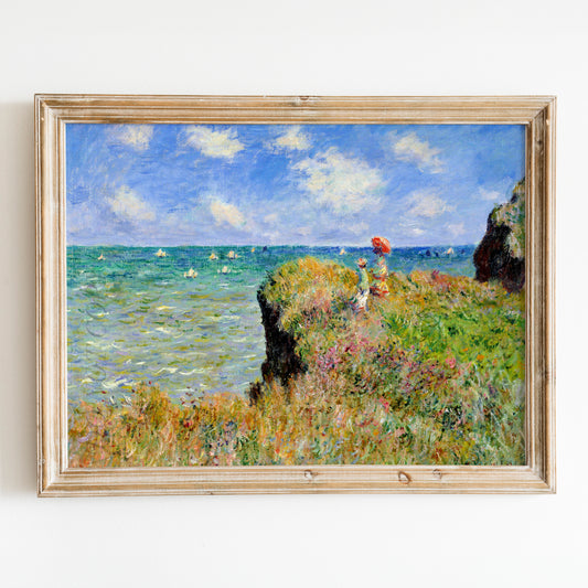 Clifftop Walk At Pourville by Claude Monet