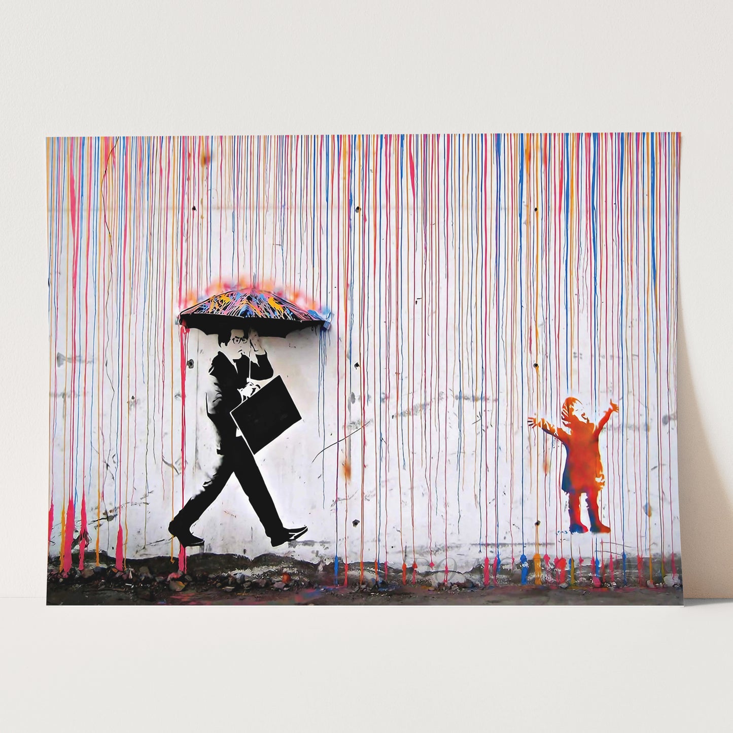 Colored Rain Banksy