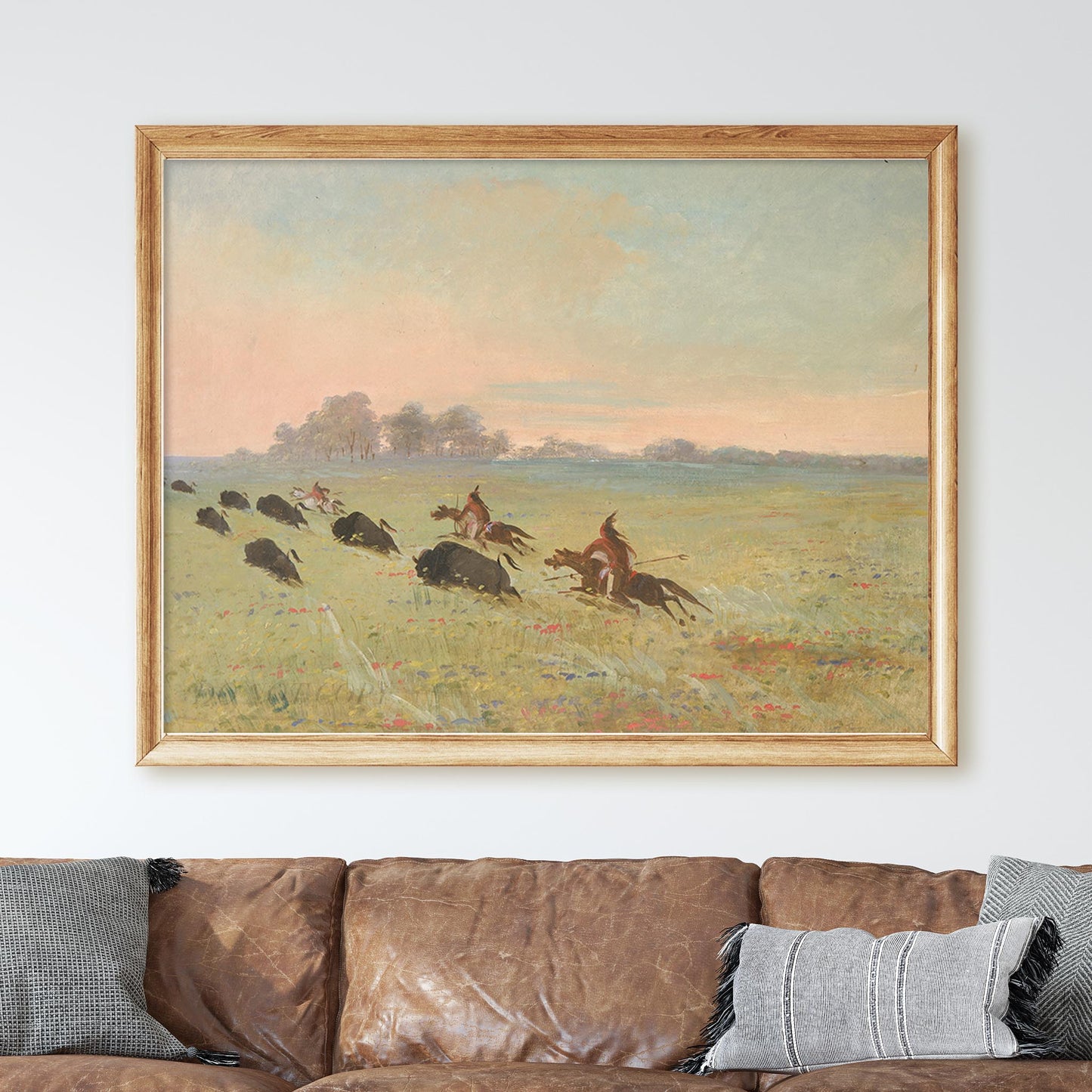 Comanche Indians Chasing Buffalo