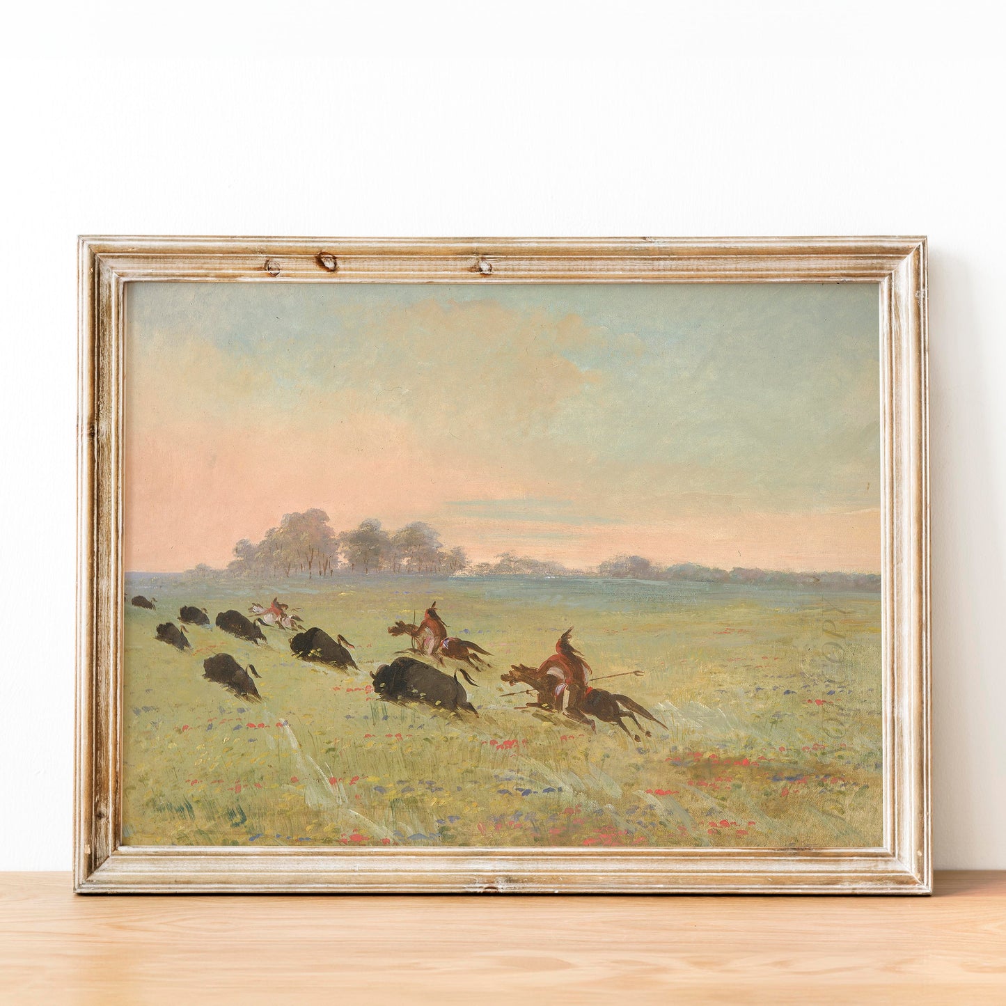 Comanche Indians Chasing Buffalo