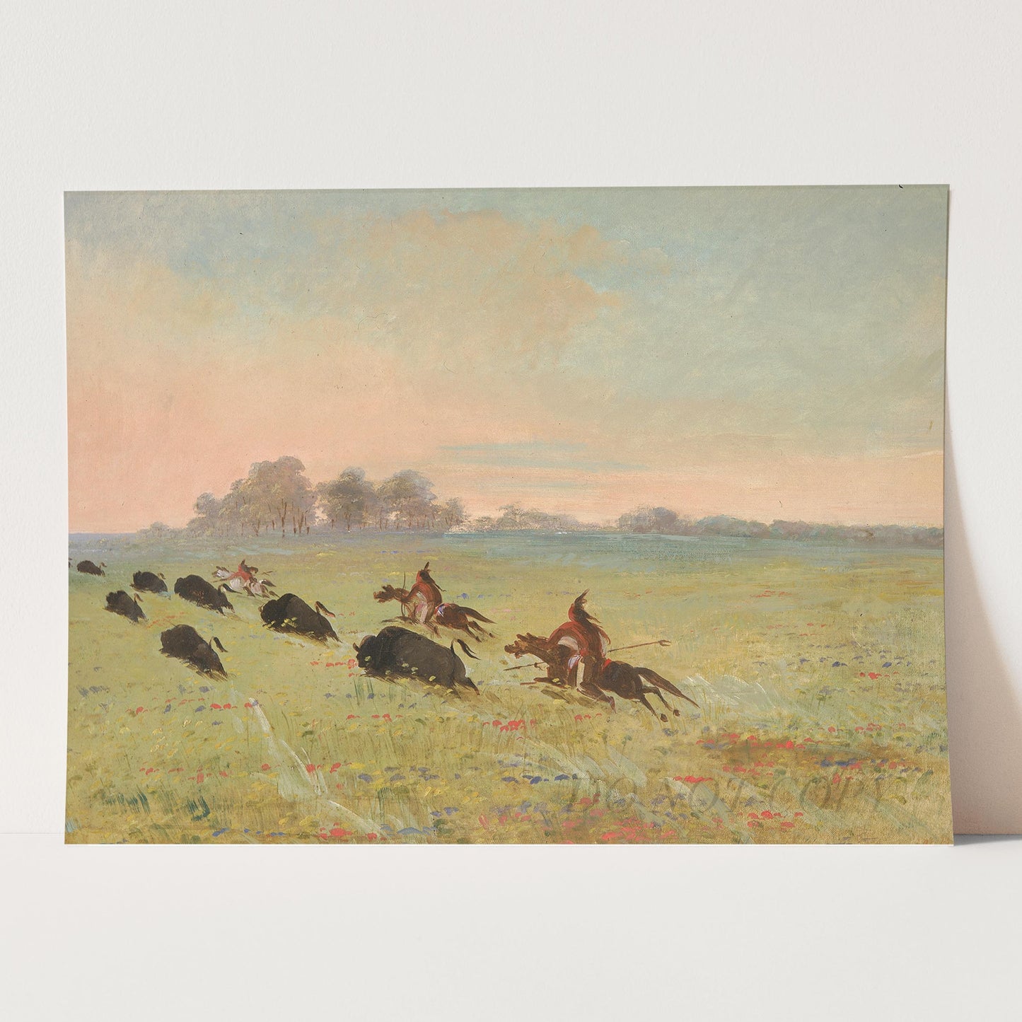 Comanche Indians Chasing Buffalo