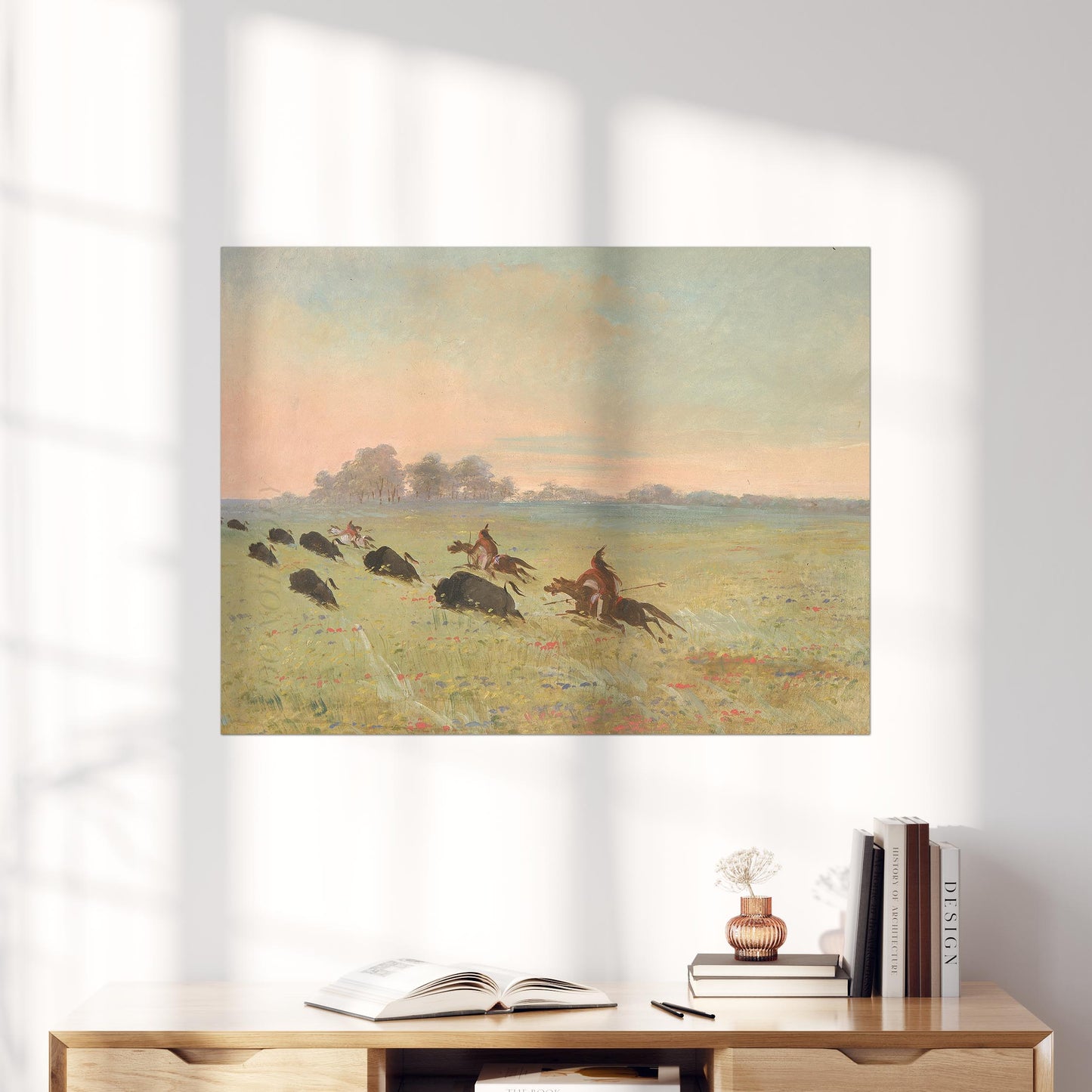Comanche Indians Chasing Buffalo