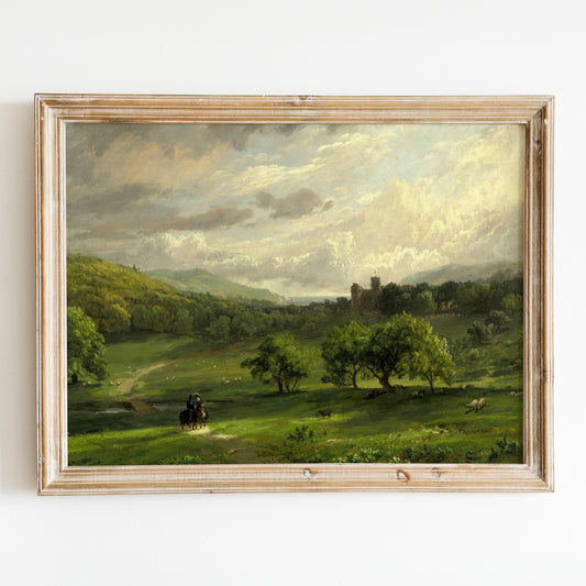 Couple Riding Horses in England